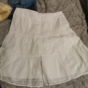 Ann Taylor Loft Petite White Skirt